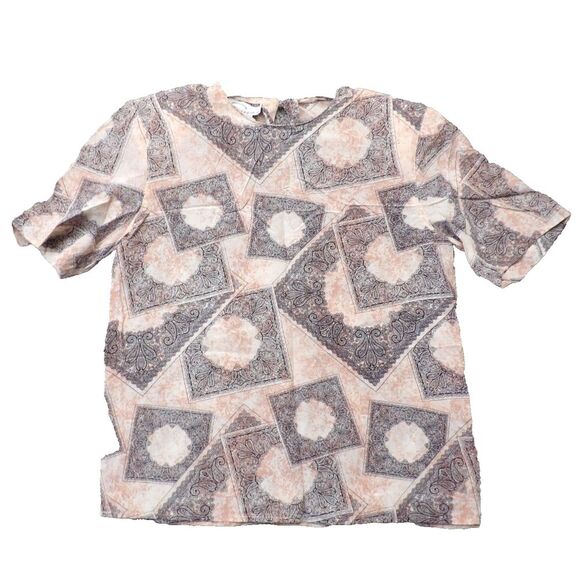 Pappagallo Tops - Vtg CAPPAGALLO Womens 100% Silk PINK Blouse Size S 90's Y2K Office Top NOS
